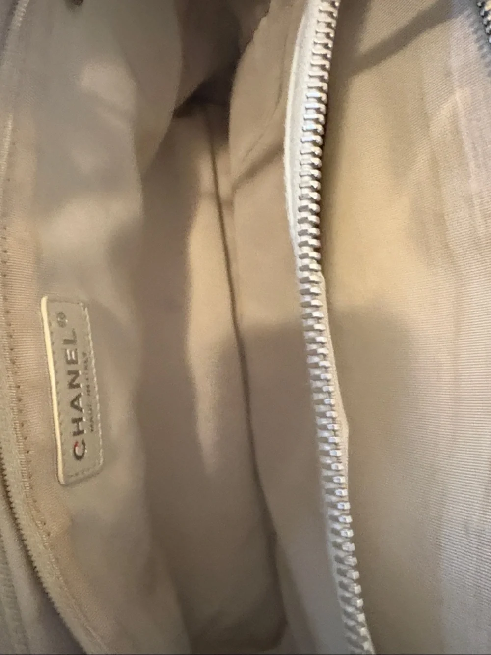 Chanel GST-shopper tote bag.  Condition-very good-excell.  Off white, silv hardw